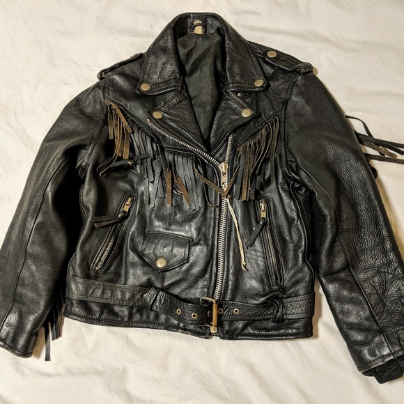 Other - Vintage Kid's Leather Biker Jacket unisex